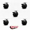 Service Caster 2'' Black Metal Hooded Twin Caster with Brake Nylon Wheels Top Plate, 5PK SCC-TP02S50D-NYS-FB-B-TP2-5 - alternate 4